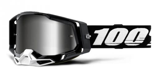RACECRAFT 2 100% - USA , brýle èerné - zrcadlové støíbrné plexi