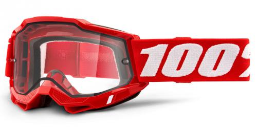 ACCURI 2 100% - USA , Enduro Moto brýle èervené - èiré Dual plexi